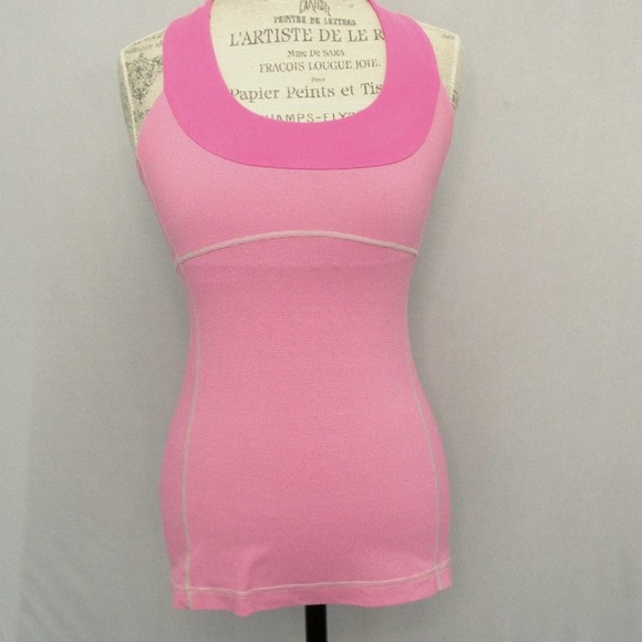 lululemon athletica Tops - LULULEMON- Pink Scoop Neck Tank Top - Size 6